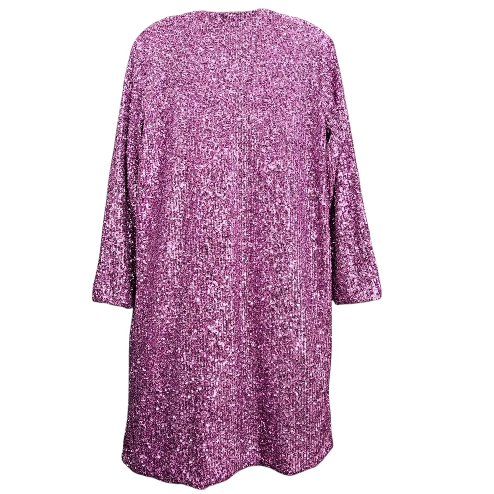 Show Me Your MUMU Duster Nwot Lavender Sequined 3/4 Longsleeve Open Front Coat